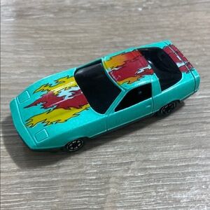 Flame Design Teal Toy Car
